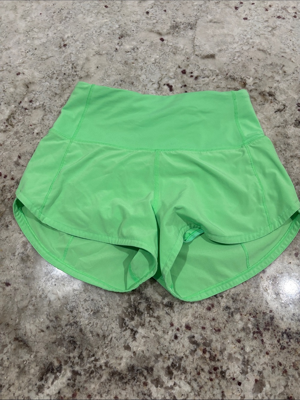 lululemon Neon Green High-Rise Athletic Shorts